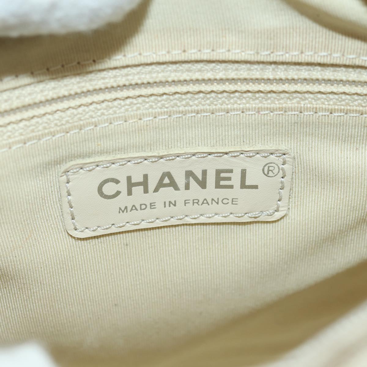 CHANEL Matelasse Shoulder Bag Caviar Skin Ivory Gold CC Auth BA12379V
