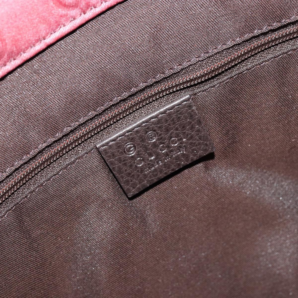 GUCCI GG Canvas Tote Bag Nylon Pink Silver 355732 Auth BA12380