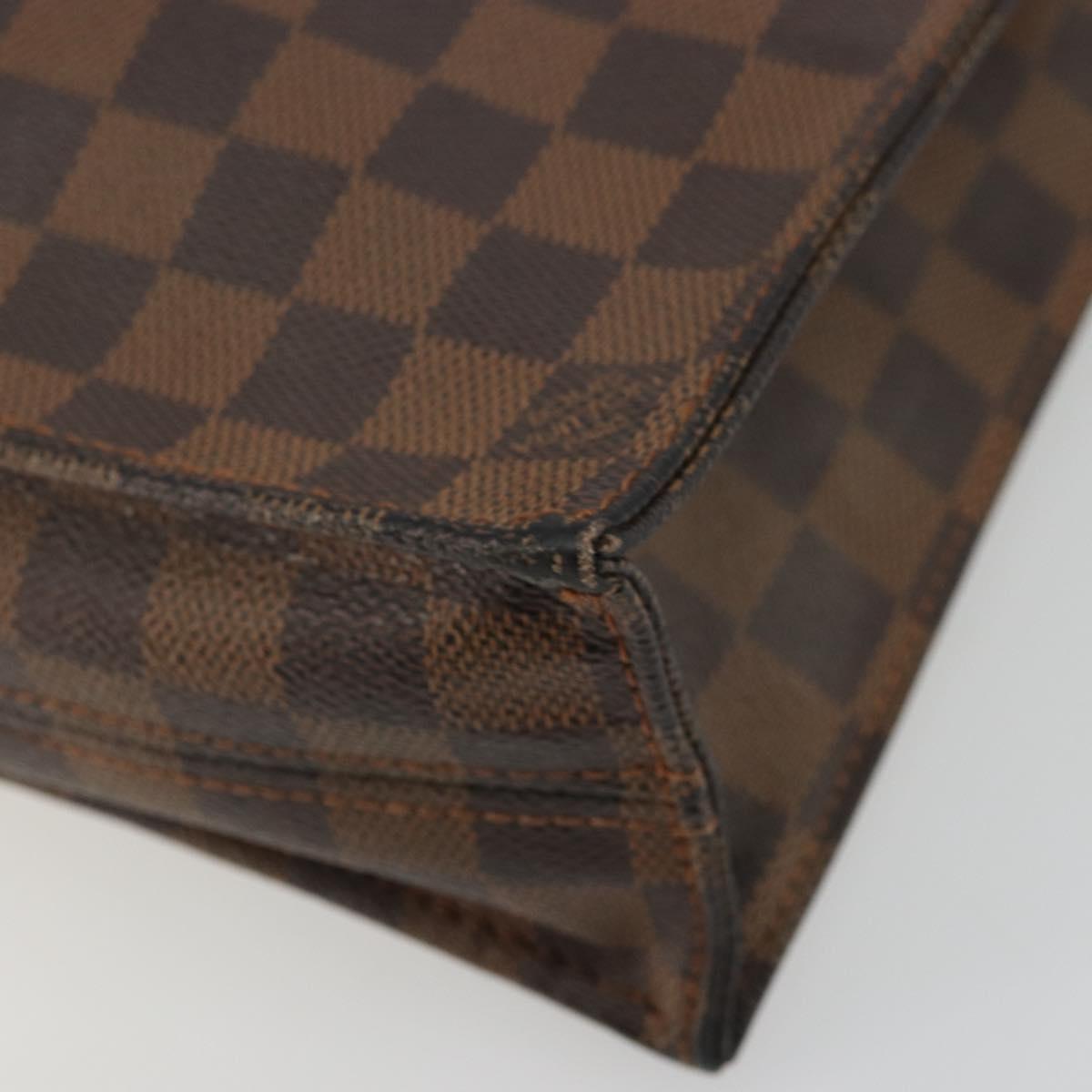 LOUIS VUITTON Damier Ebene Sac Plat Hand Bag N51140 LV Auth BA12381