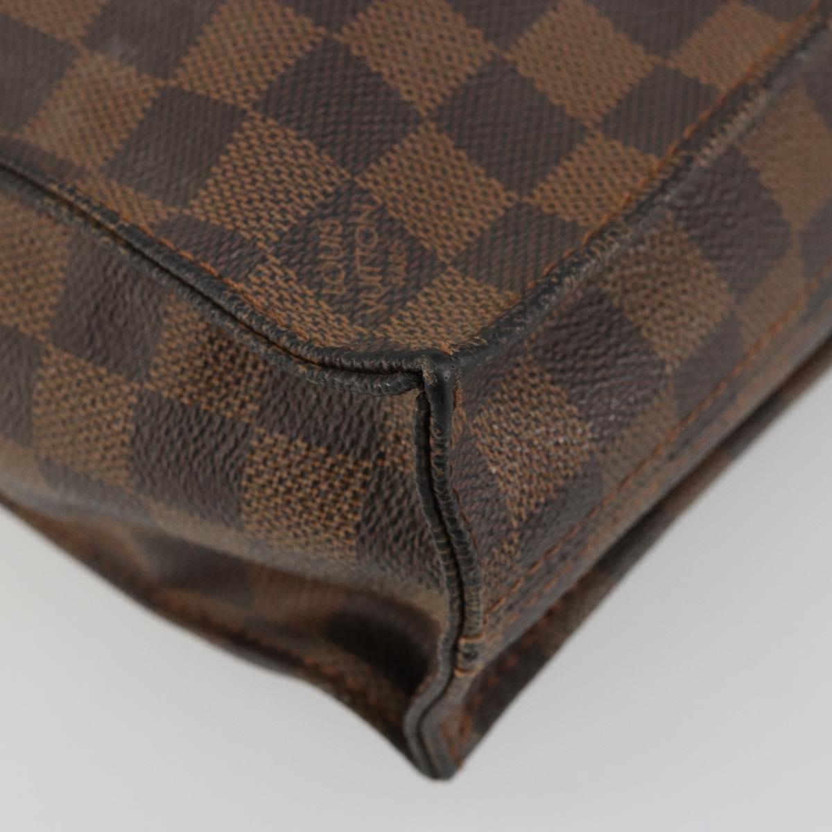 LOUIS VUITTON Damier Ebene Sac Plat Hand Bag N51140 LV Auth BA12381
