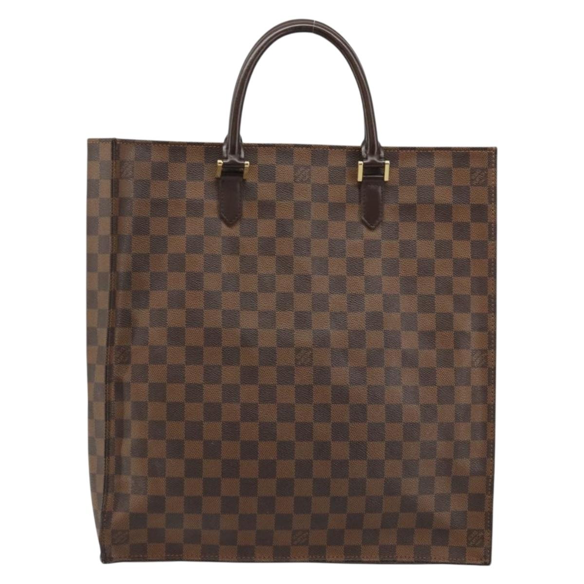 LOUIS VUITTON Damier Ebene Sac Plat Hand Bag N51140 LV Auth BA12381