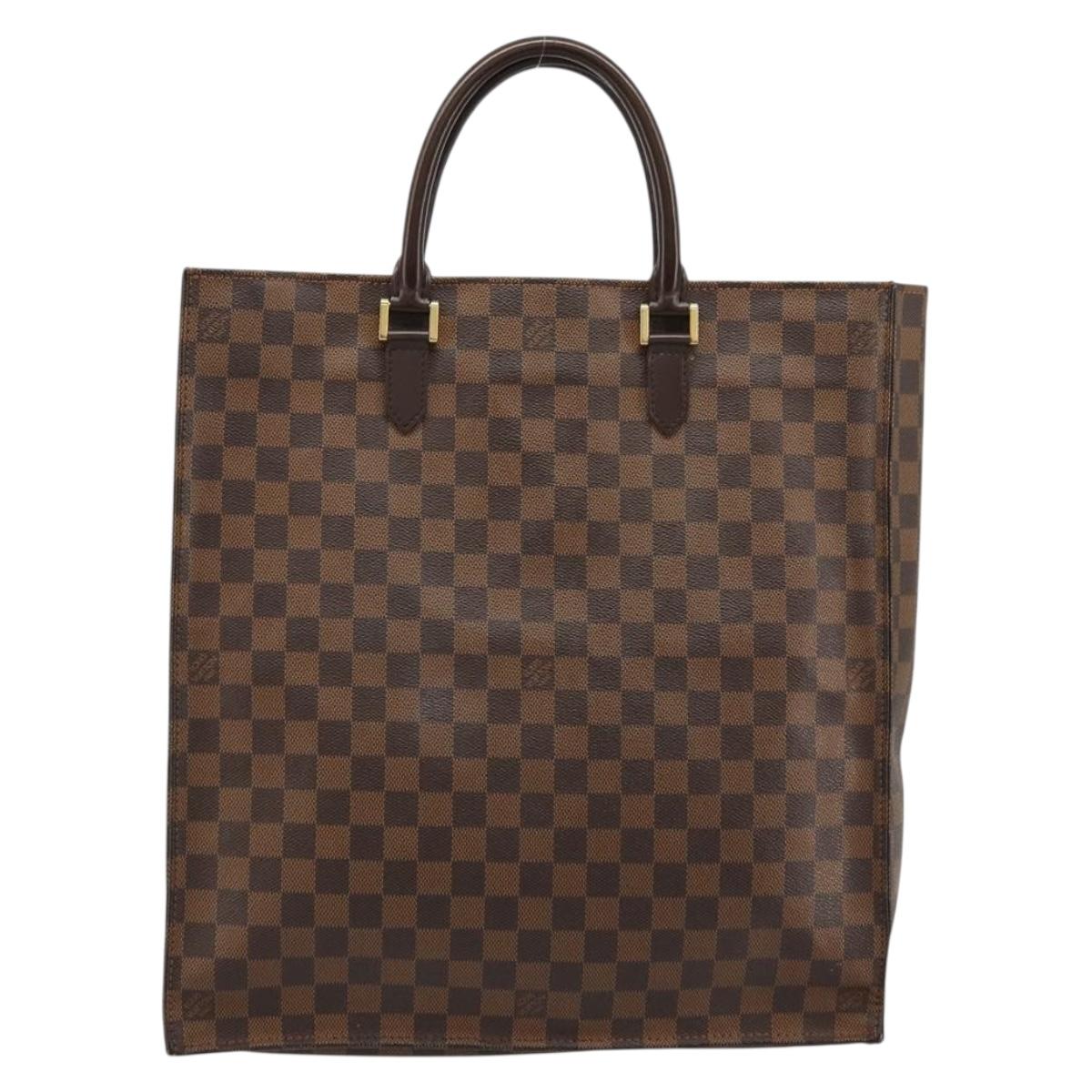 LOUIS VUITTON Damier Ebene Sac Plat Hand Bag N51140 LV Auth BA12381