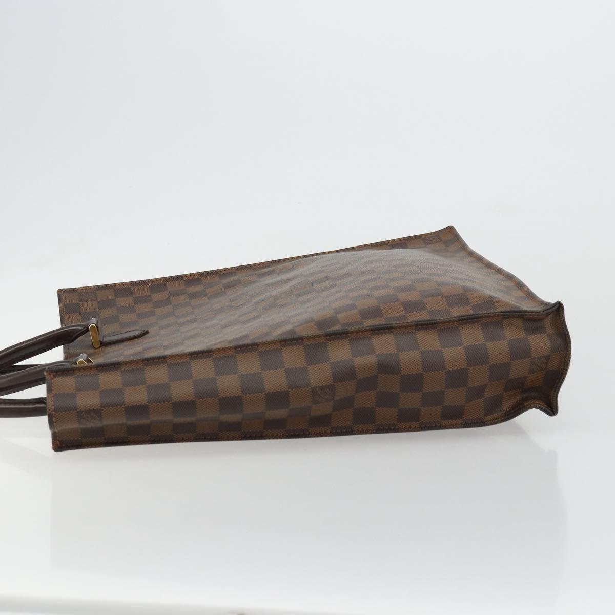 LOUIS VUITTON Damier Ebene Sac Plat Hand Bag N51140 LV Auth BA12381
