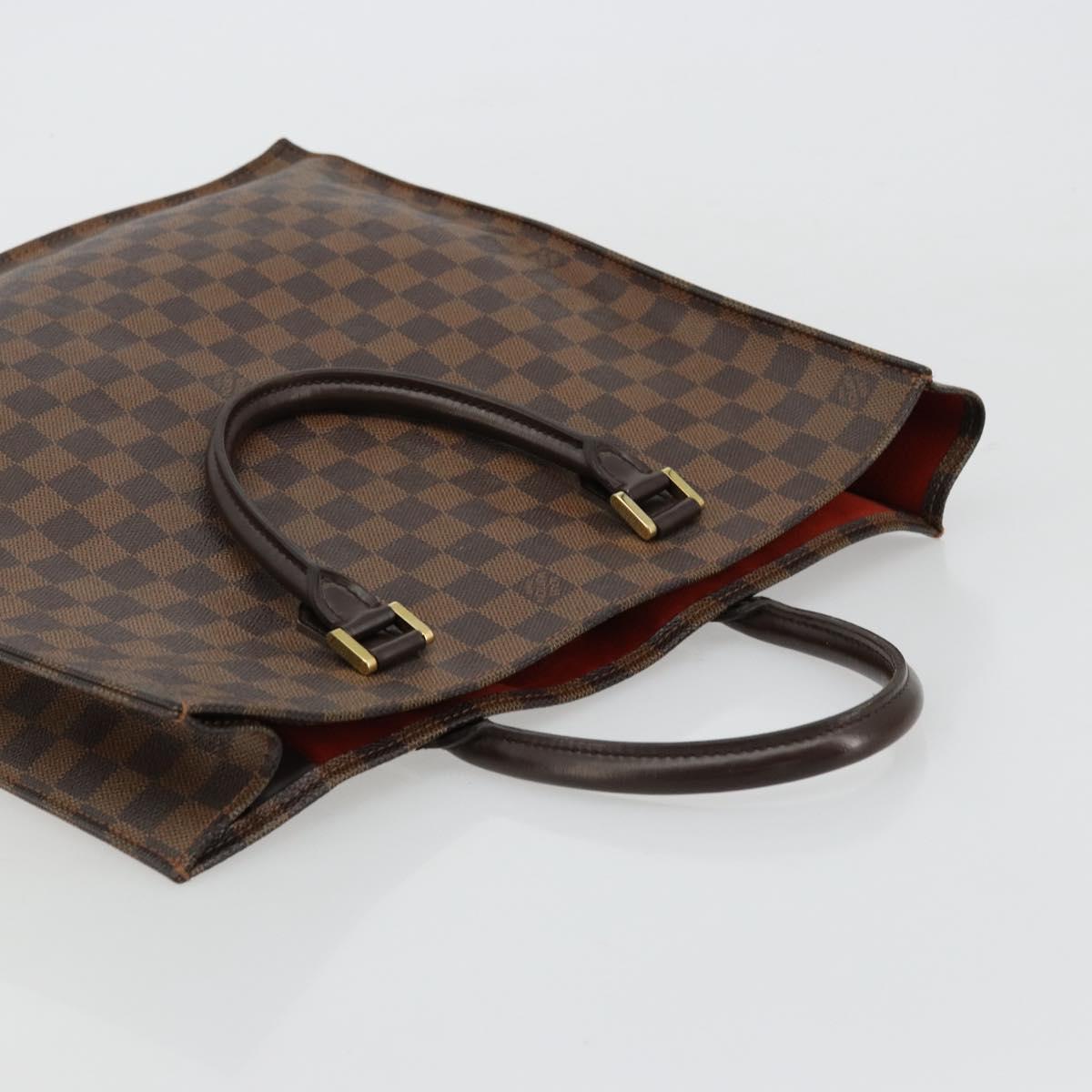LOUIS VUITTON Damier Ebene Sac Plat Hand Bag N51140 LV Auth BA12381