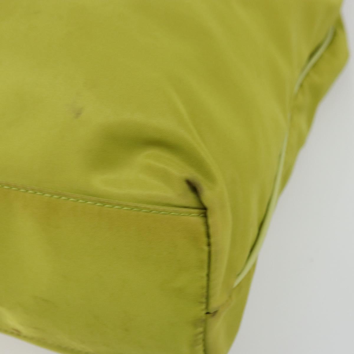 PRADA Tote Bag Nylon Green Gold Auth BA12382