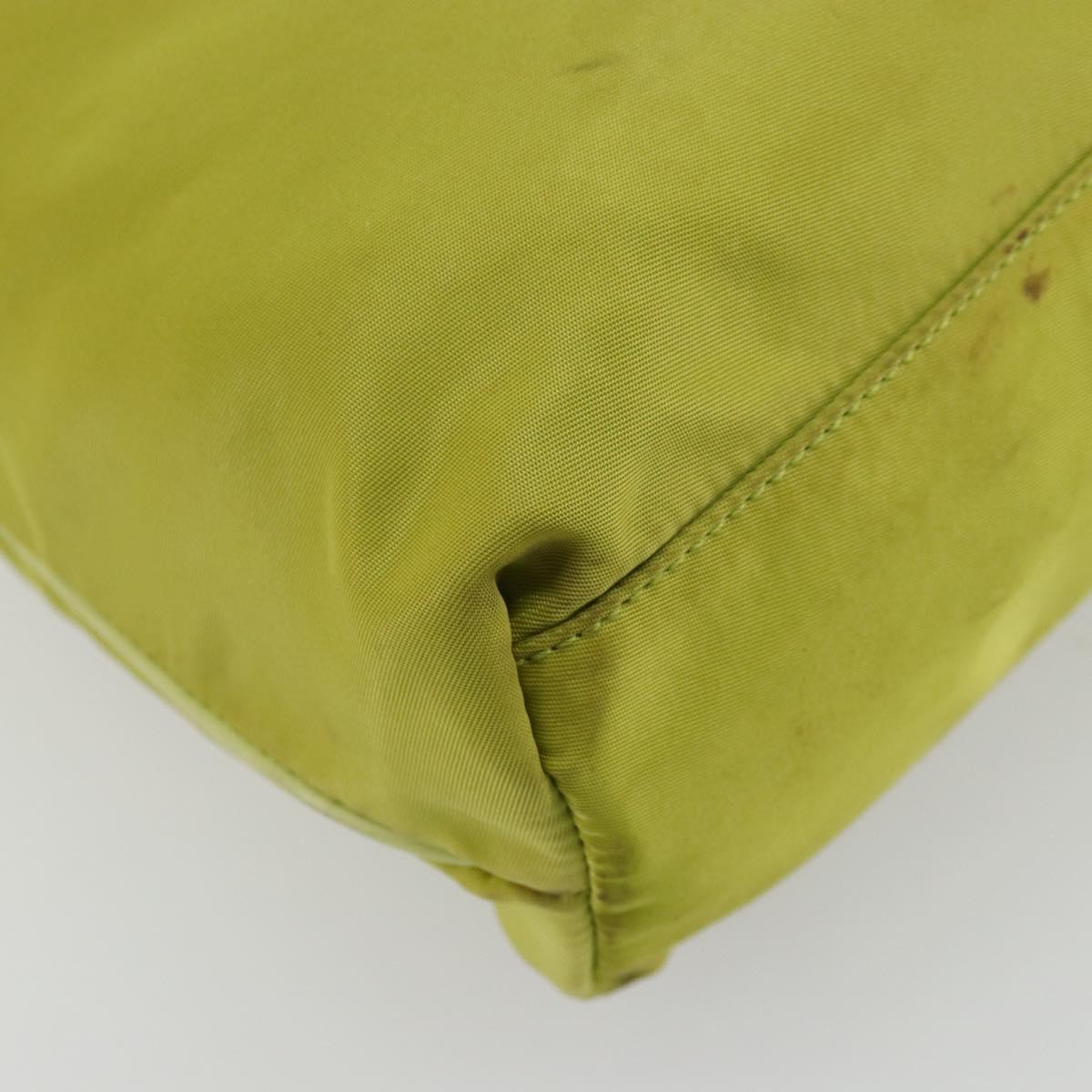 PRADA Tote Bag Nylon Green Gold Auth BA12382