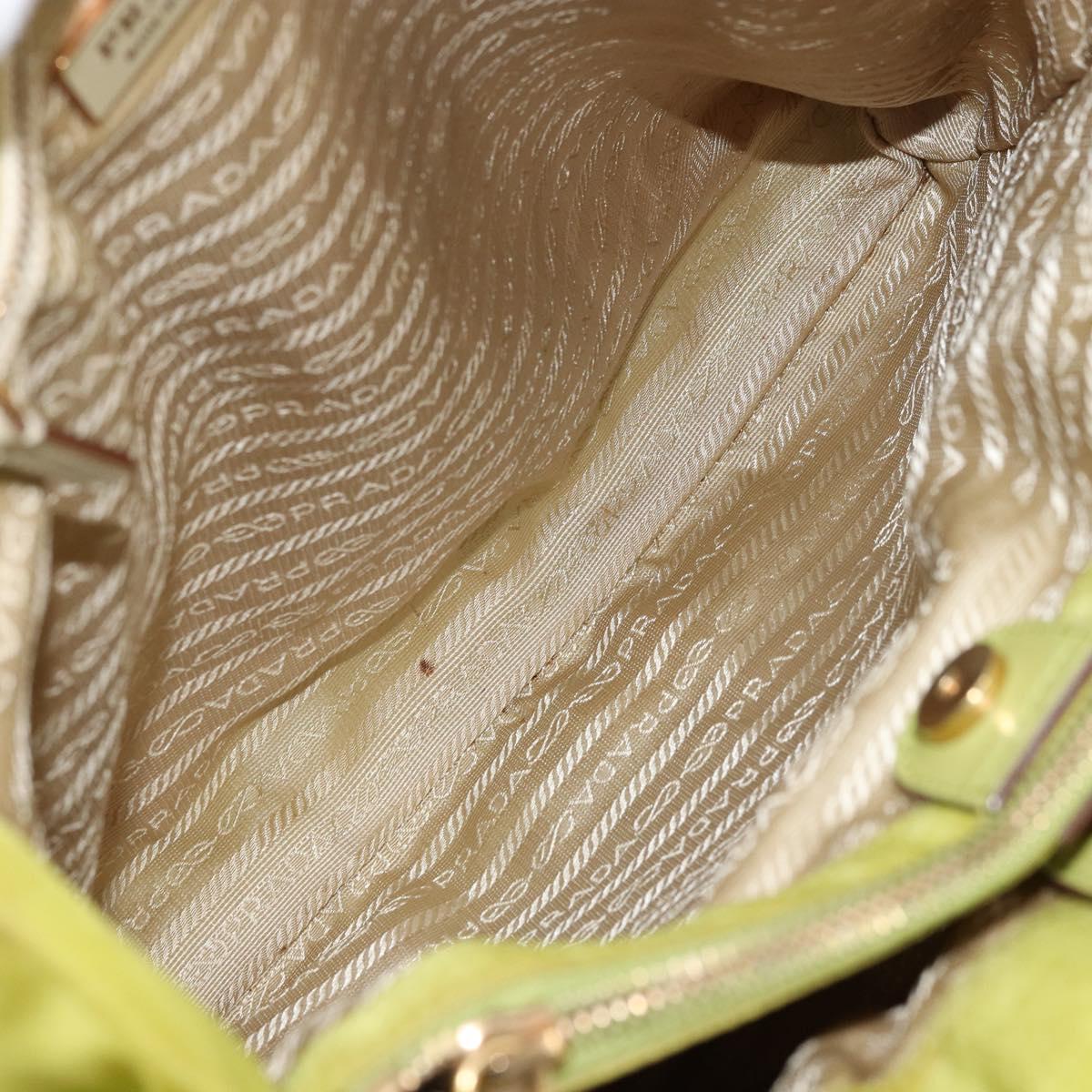 PRADA Tote Bag Nylon Green Gold Auth BA12382