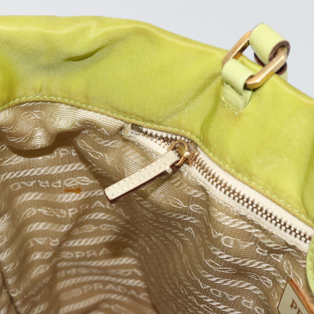 PRADA Tote Bag Nylon Green Gold Auth BA12382