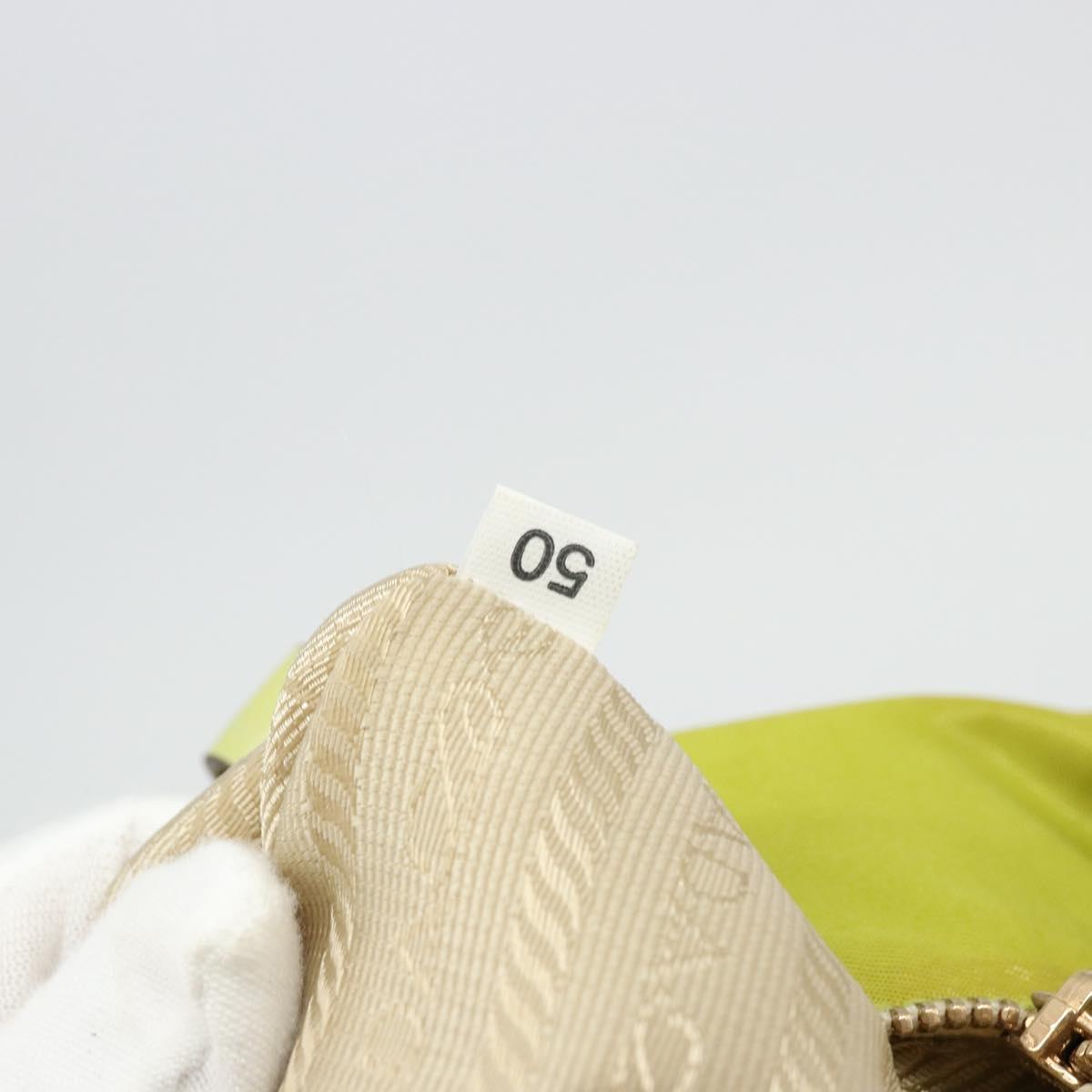 PRADA Tote Bag Nylon Green Gold Auth BA12382