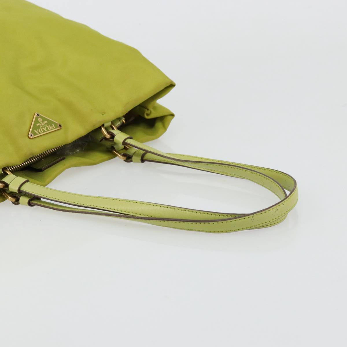 PRADA Tote Bag Nylon Green Gold Auth BA12382