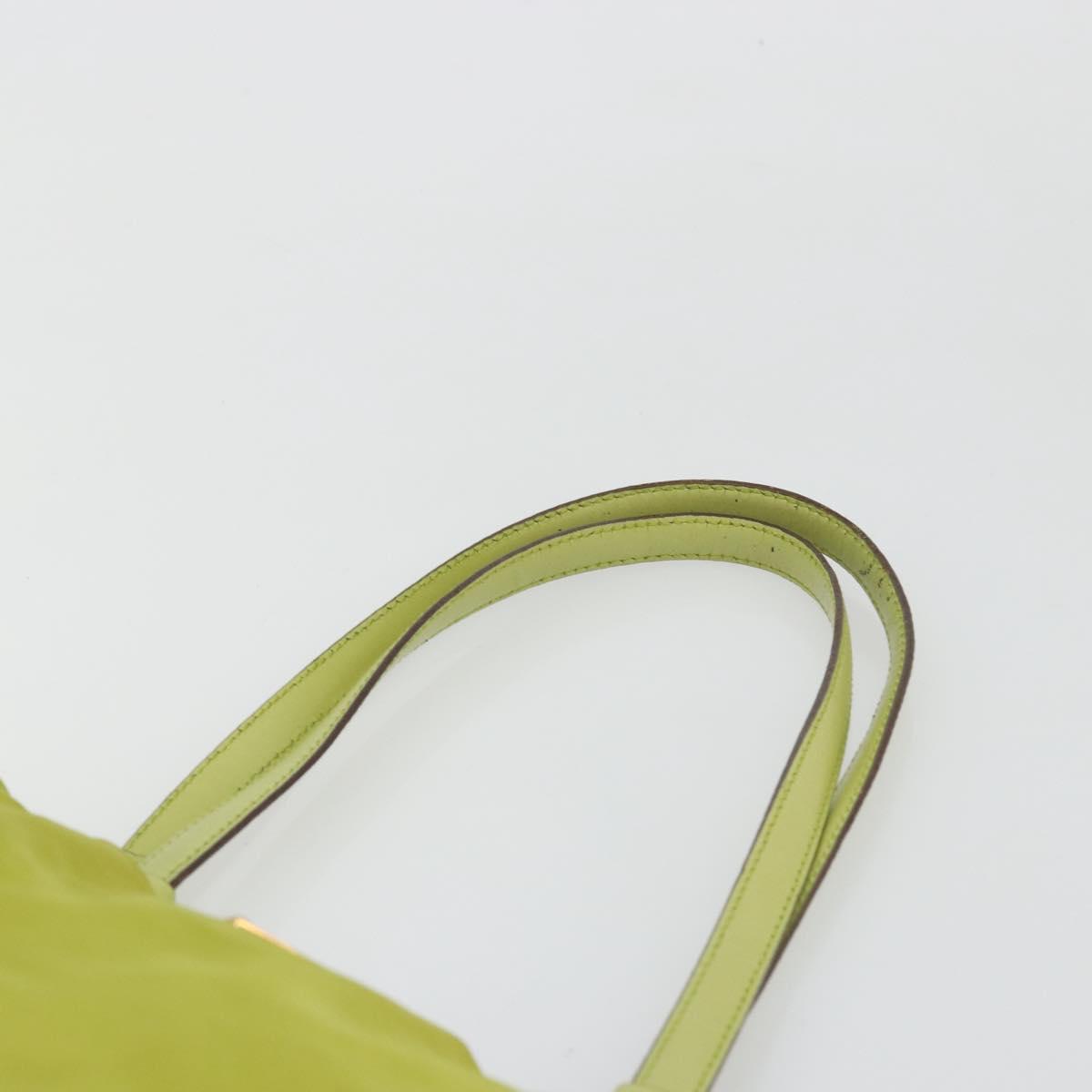 PRADA Tote Bag Nylon Green Gold Auth BA12382