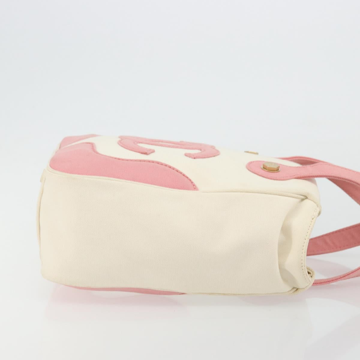 CHANEL Tote Bag Canvas Beige Gold CC Auth BA12393