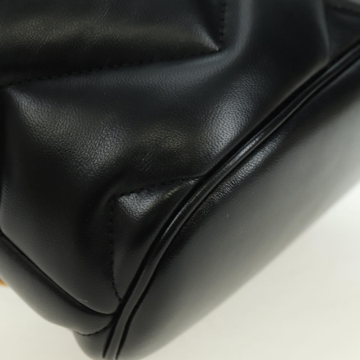 GUCCI GG Marmont Backpack Leather Black Gold 777253 Auth BA12395SAV