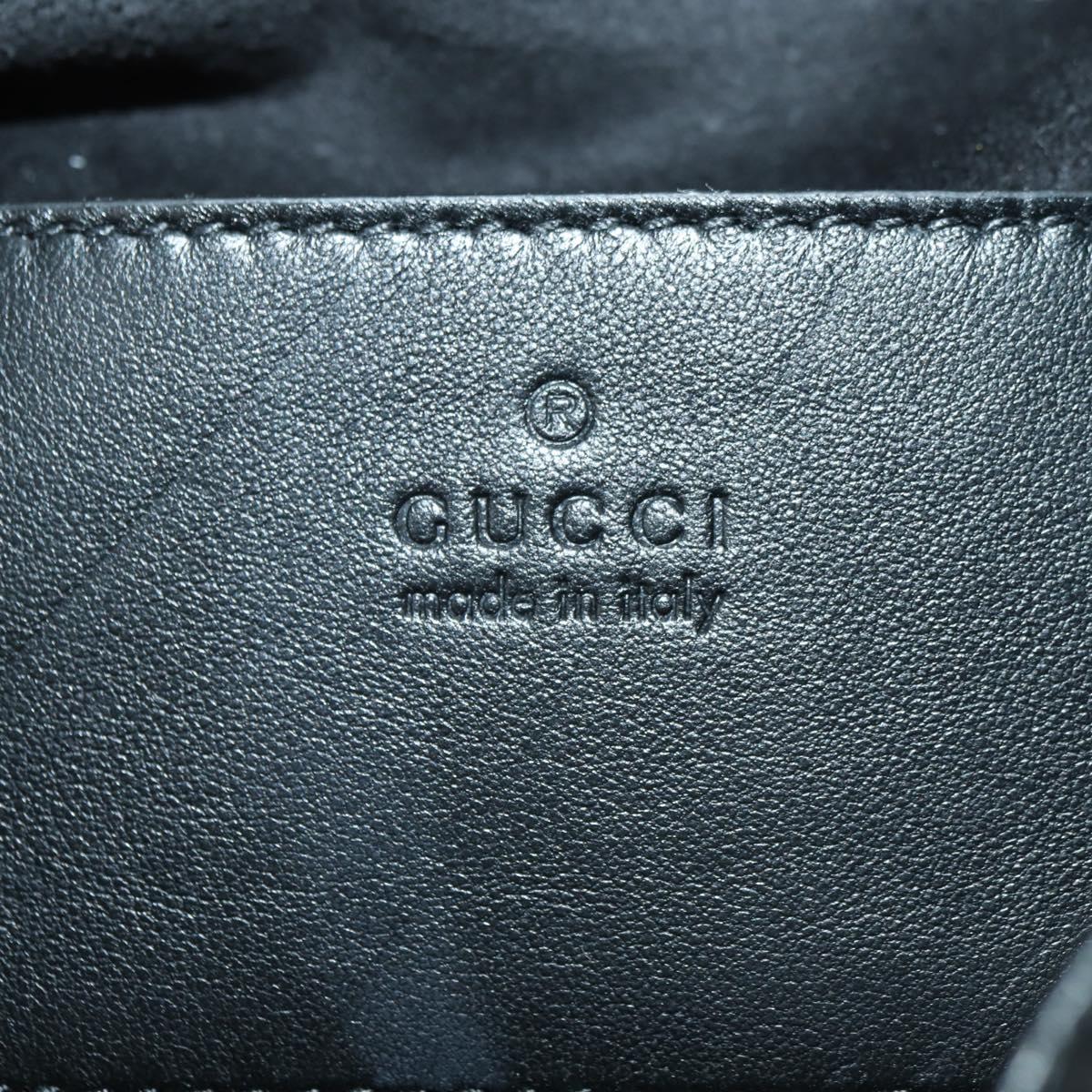 GUCCI GG Marmont Backpack Leather Black Gold 777253 Auth BA12395SAV