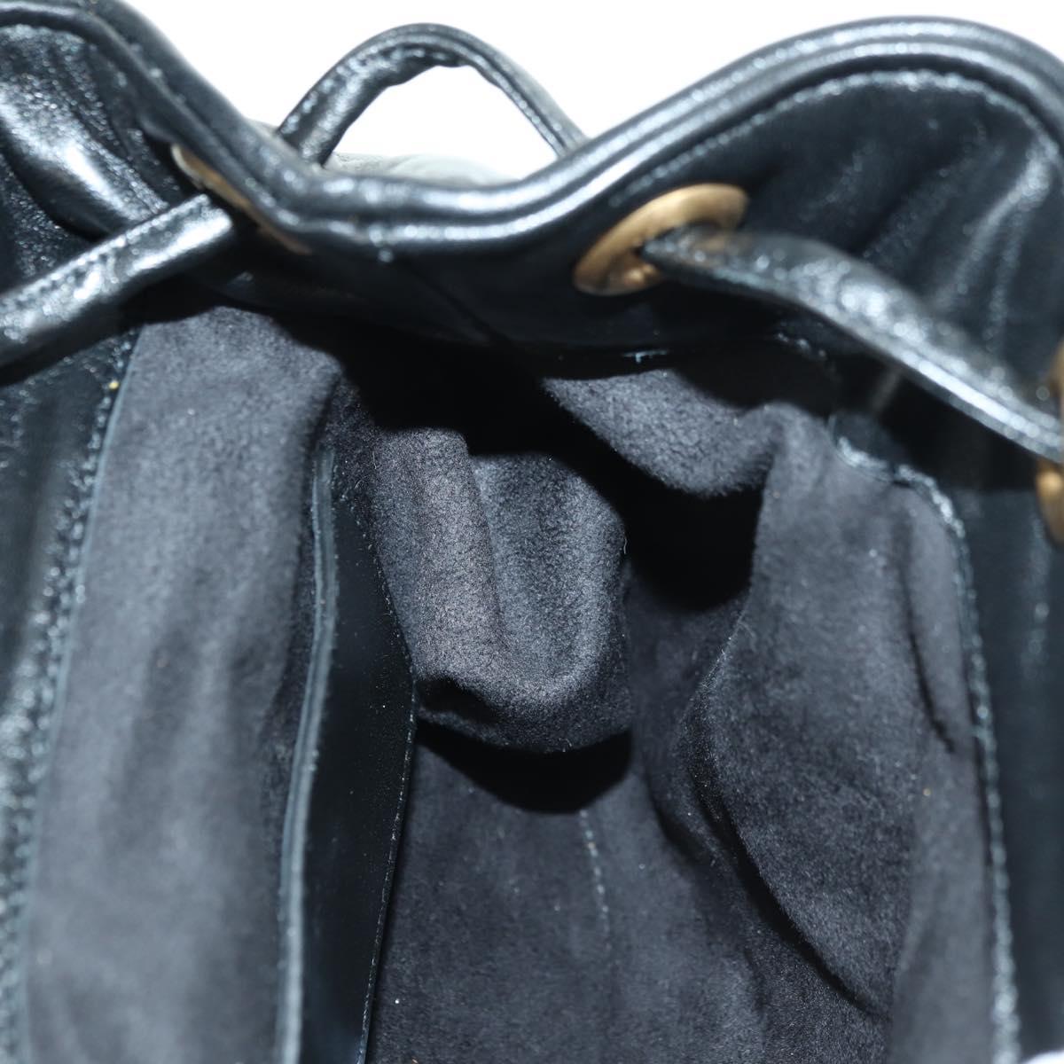GUCCI GG Marmont Backpack Leather Black Gold 777253 Auth BA12395SAV