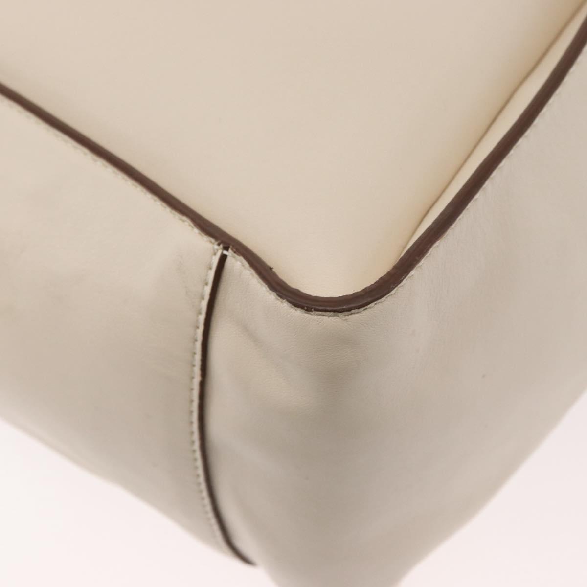 Stella MacCartney Tote Bag Leather Ivory Gold Auth BA12402A
