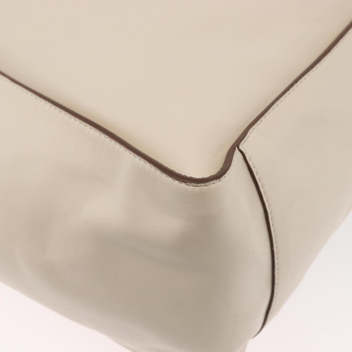 Stella MacCartney Tote Bag Leather Ivory Gold Auth BA12402A