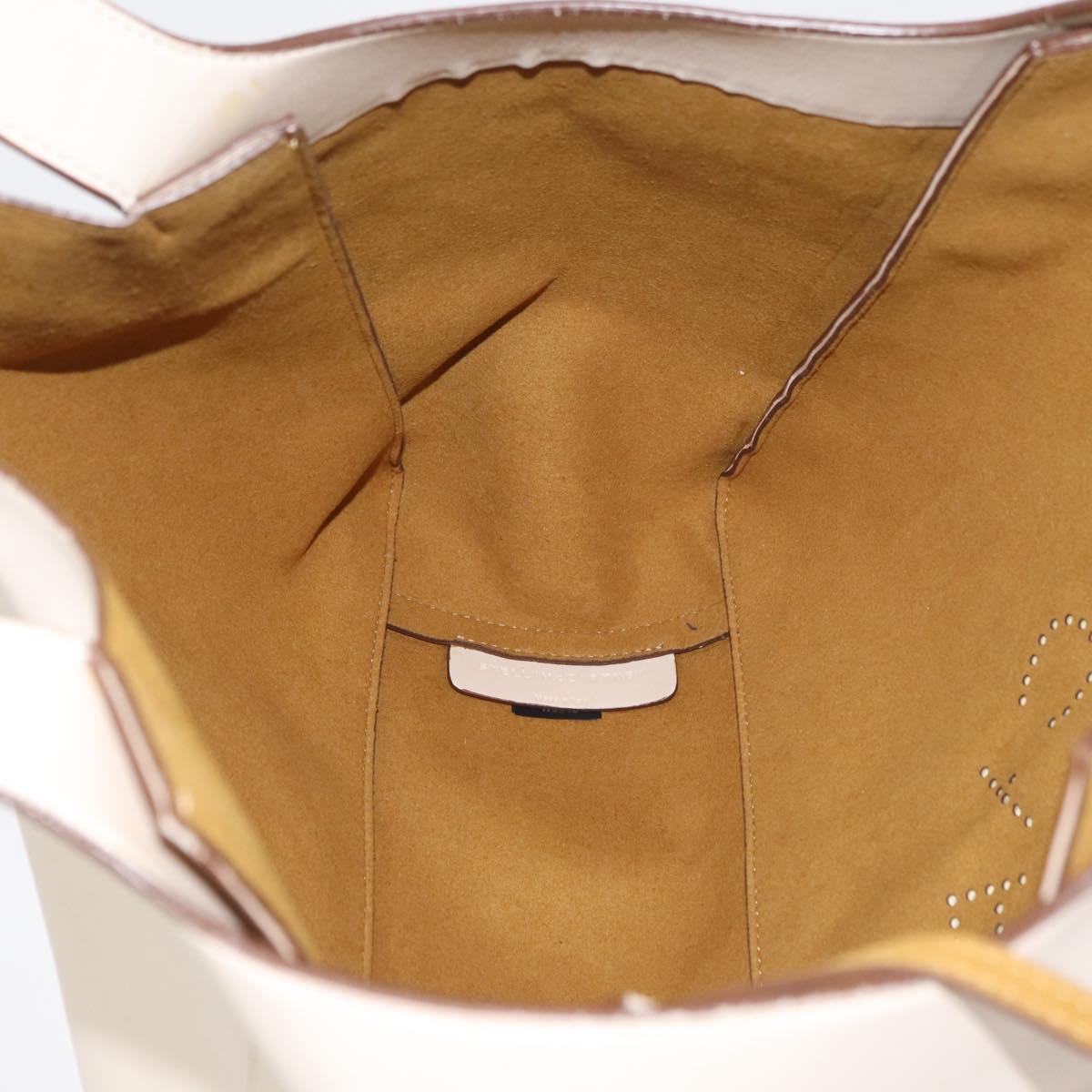 Stella MacCartney Tote Bag Leather Ivory Gold Auth BA12402A