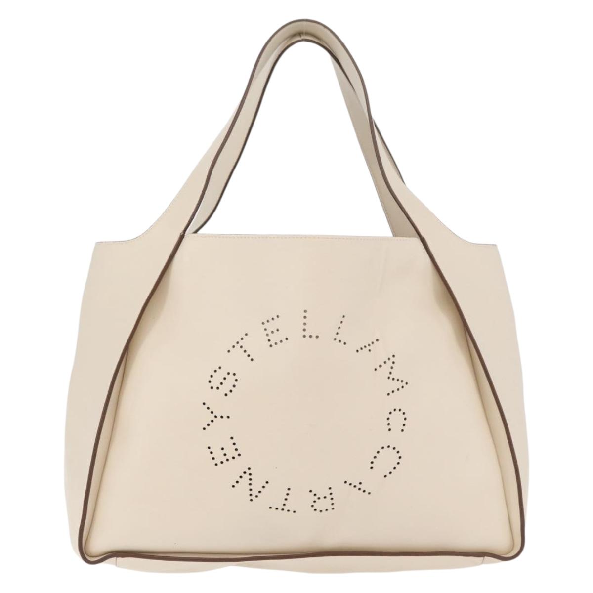 Stella MacCartney Tote Bag Leather Ivory Gold Auth BA12402A