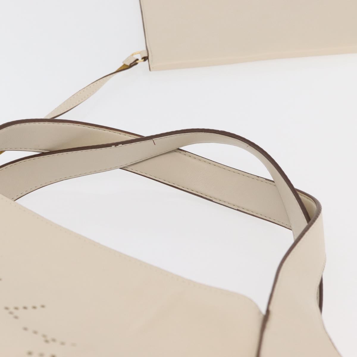 Stella MacCartney Tote Bag Leather Ivory Gold Auth BA12402A