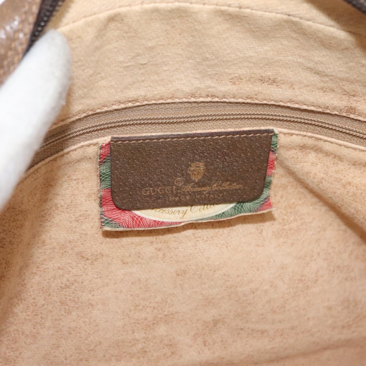 GUCCI GG Supreme Web Sherry Line Bag PVC Beige Gold 119 02 088 Auth BA12405