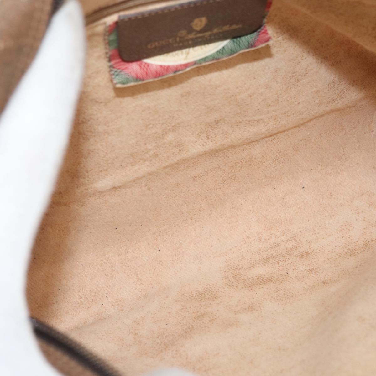 GUCCI GG Supreme Web Sherry Line Bag PVC Beige Gold 119 02 088 Auth BA12405