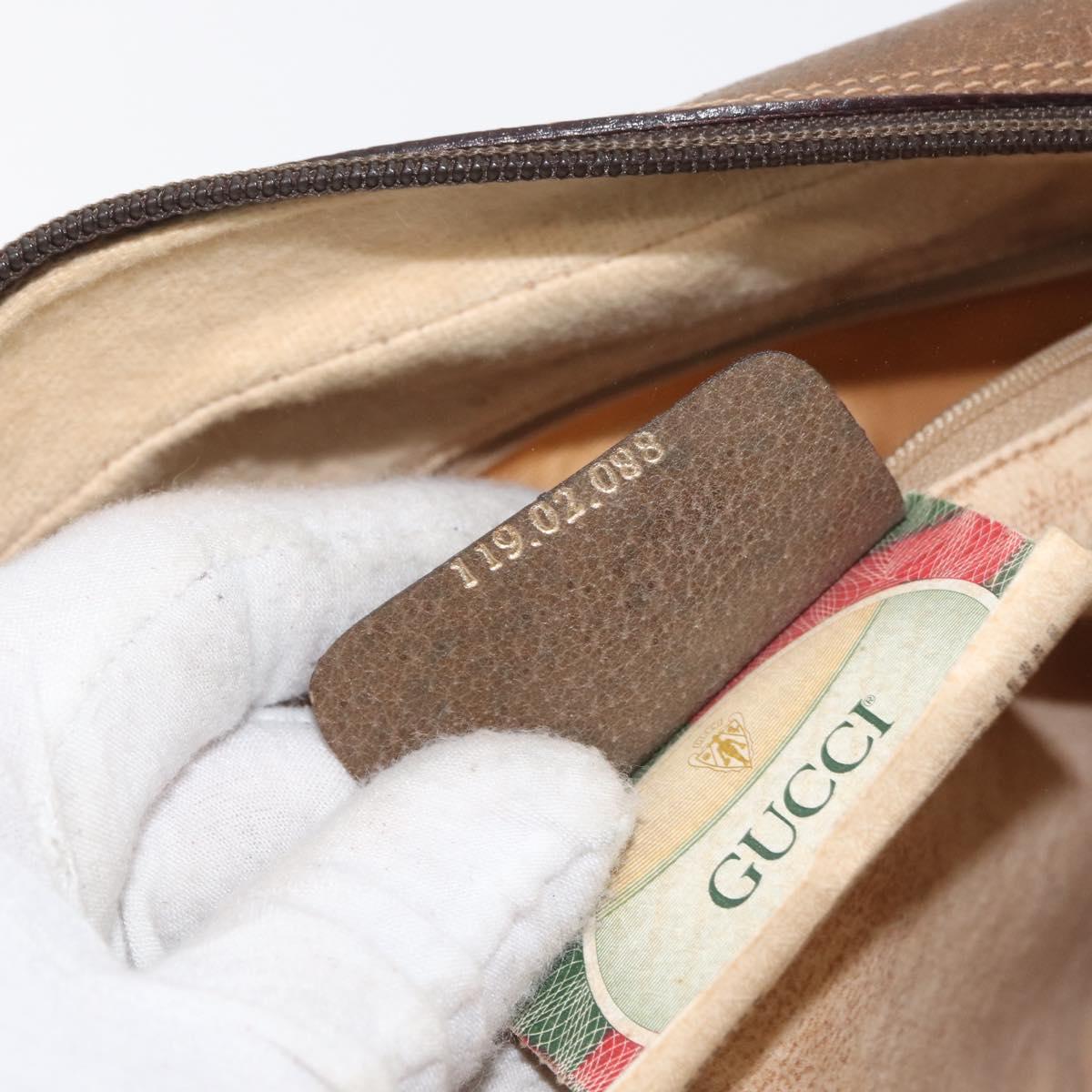 GUCCI GG Supreme Web Sherry Line Bag PVC Beige Gold 119 02 088 Auth BA12405