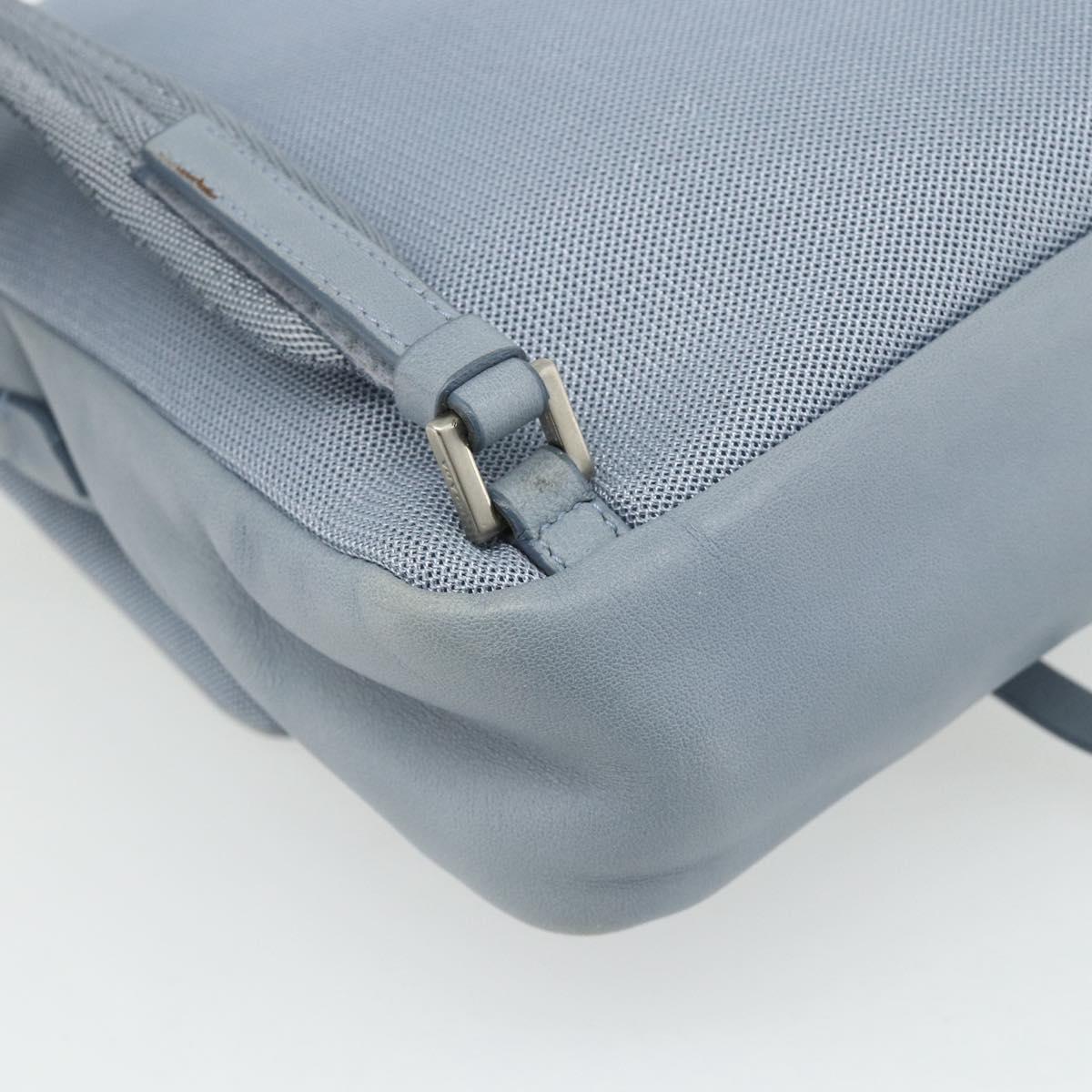 PRADA Backpack Leather Light Blue Silver Auth BA12406A