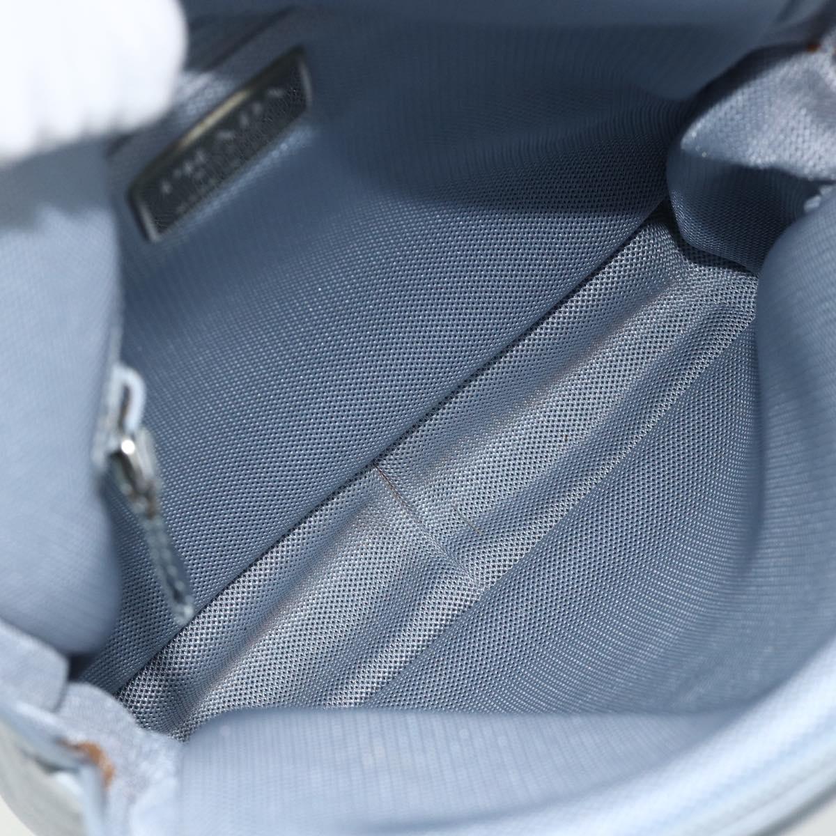 PRADA Backpack Leather Light Blue Silver Auth BA12406A