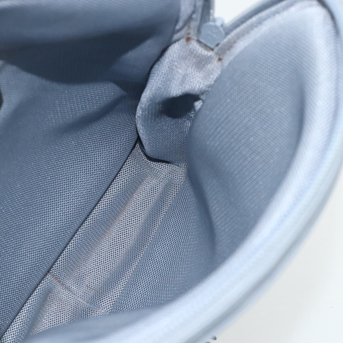 PRADA Backpack Leather Light Blue Silver Auth BA12406A