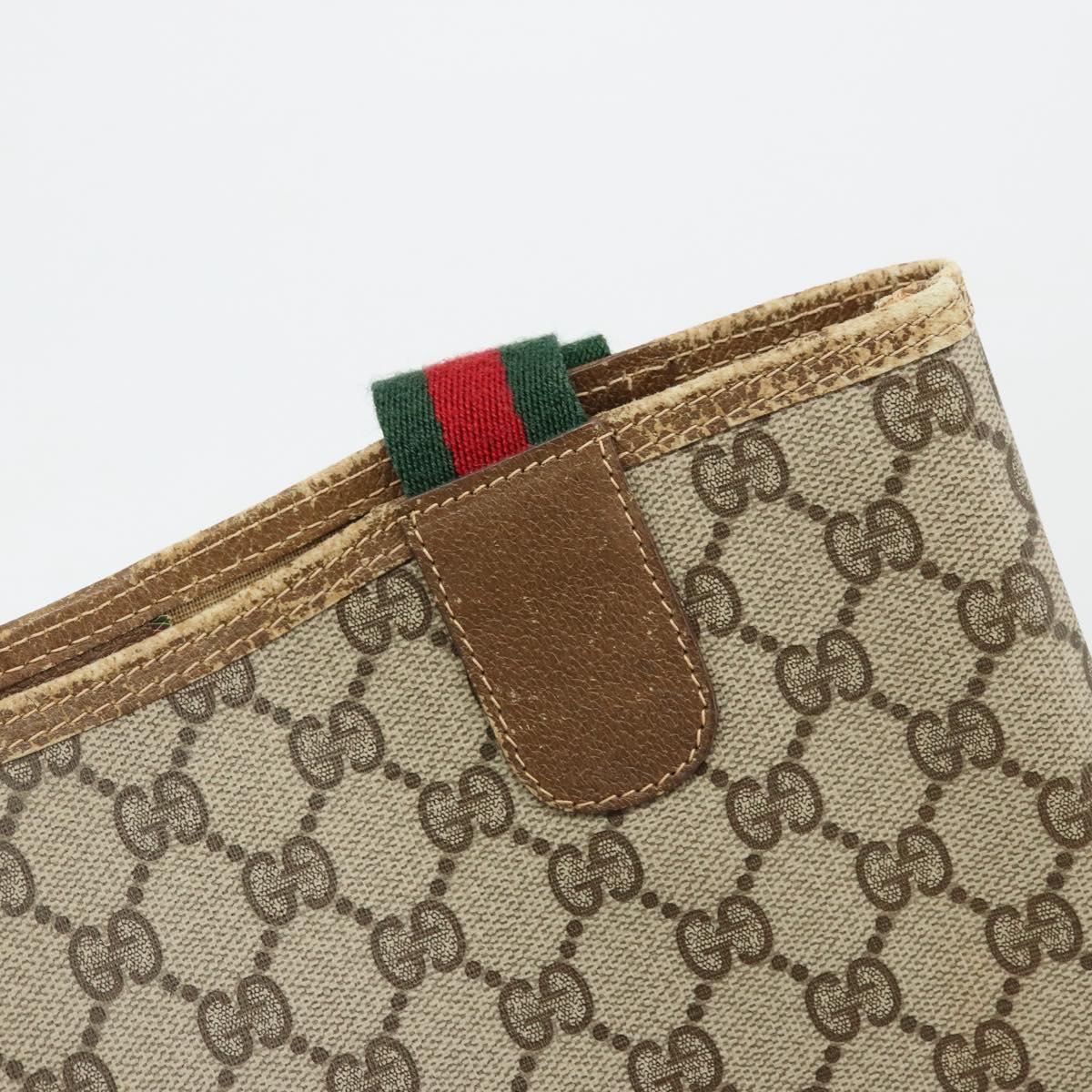 GUCCI GG Supreme Web Sherry Line Tote Bag PVC Beige Red 39 02 003 Auth BA12408