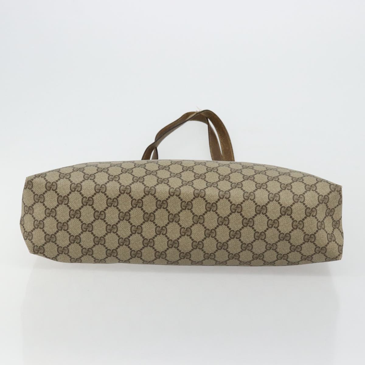 GUCCI GG Supreme Tote Bag PVC Beige Gold 39 02 061 Auth BA12409