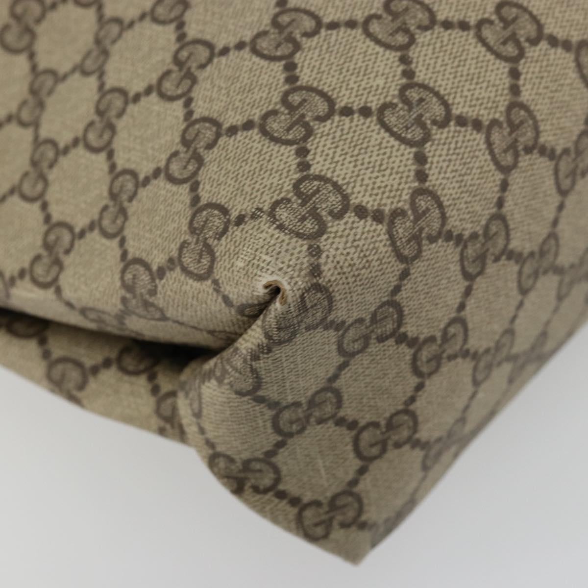 GUCCI GG Supreme Tote Bag PVC Beige Gold 39 02 061 Auth BA12409