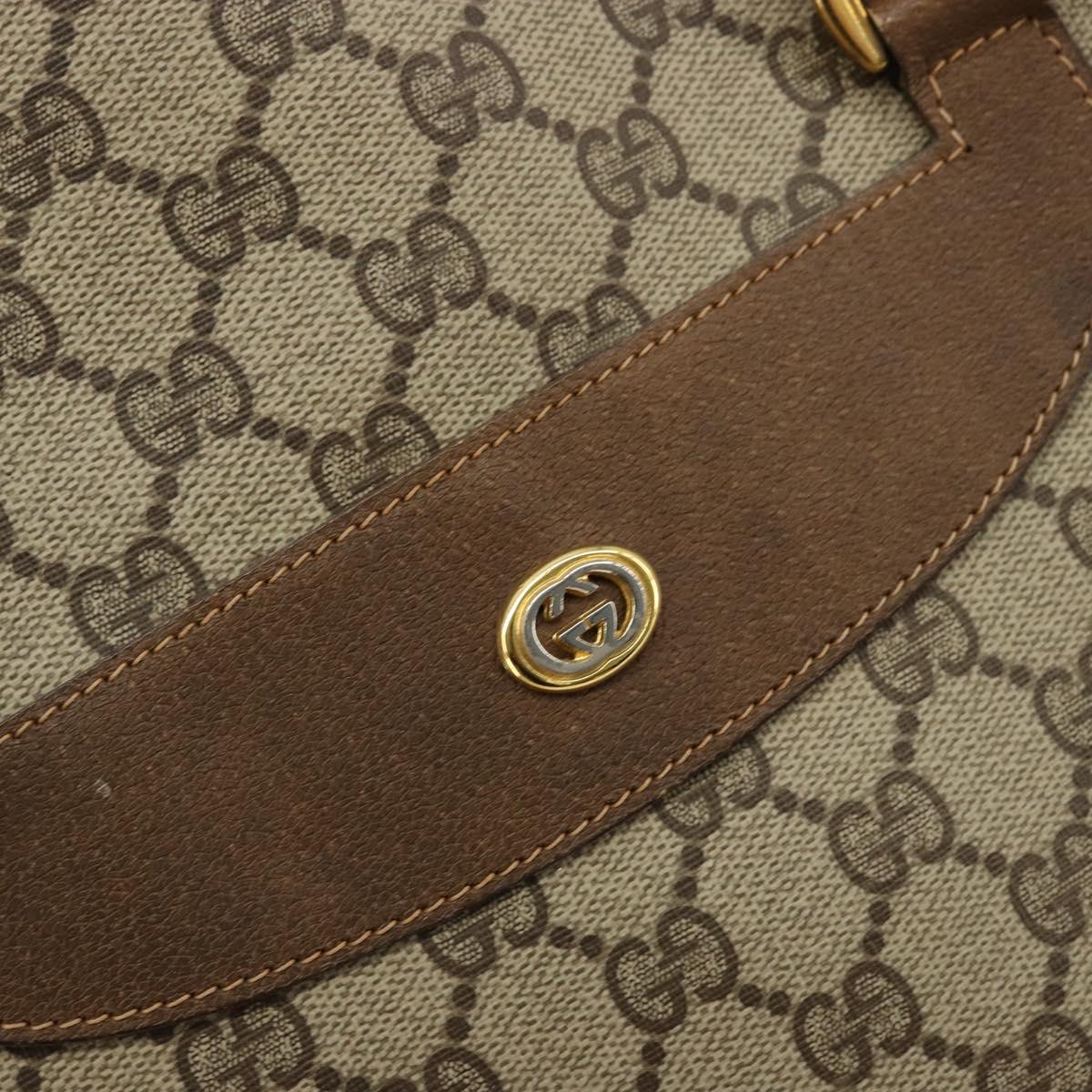 GUCCI GG Supreme Tote Bag PVC Beige Gold 39 02 061 Auth BA12409