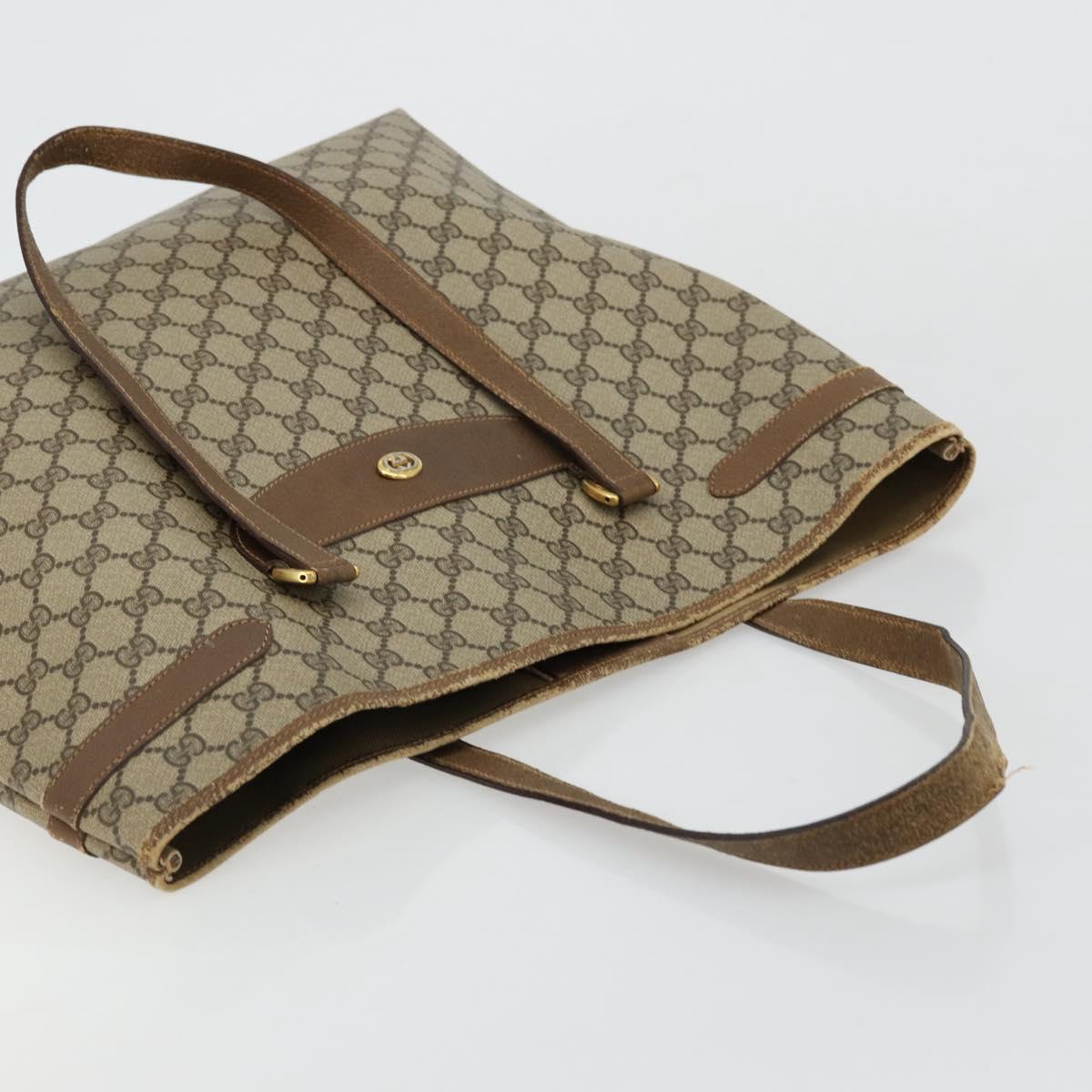 GUCCI GG Supreme Tote Bag PVC Beige Gold 39 02 061 Auth BA12409