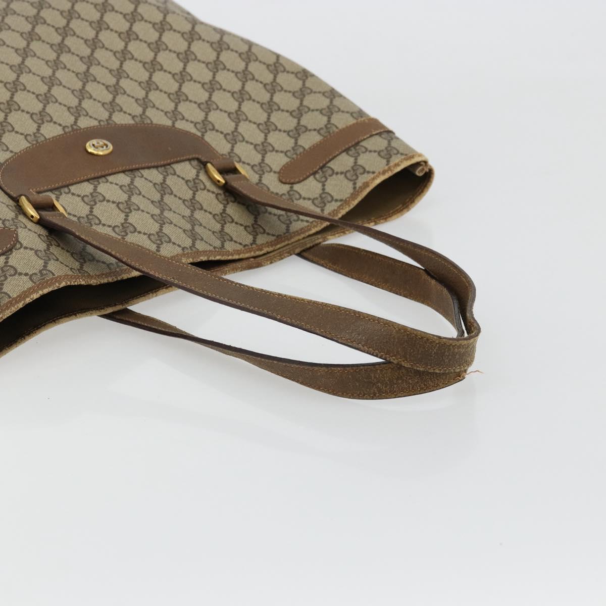 GUCCI GG Supreme Tote Bag PVC Beige Gold 39 02 061 Auth BA12409
