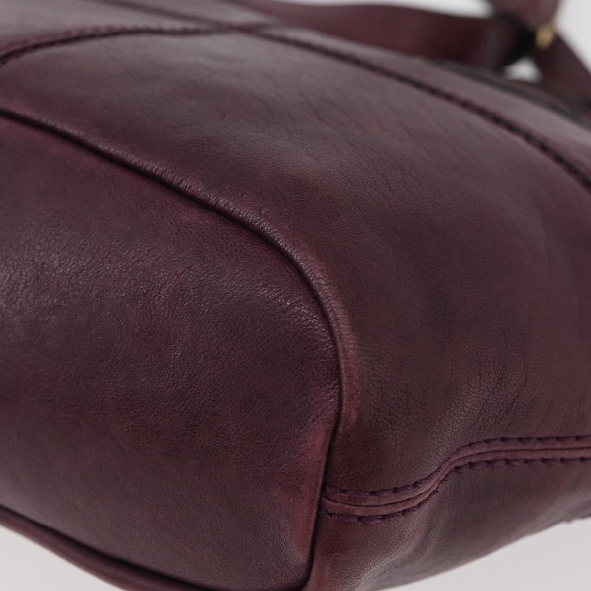 GIVENCHY Nightingale Hand Bag Leather 2way Purple Gold Auth BA12411A
