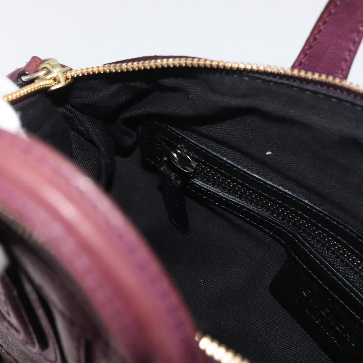 GIVENCHY Nightingale Hand Bag Leather 2way Purple Gold Auth BA12411A