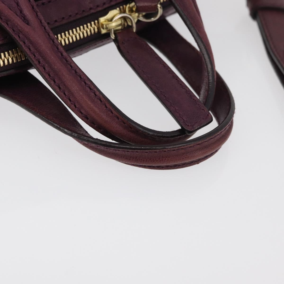 GIVENCHY Nightingale Hand Bag Leather 2way Purple Gold Auth BA12411A