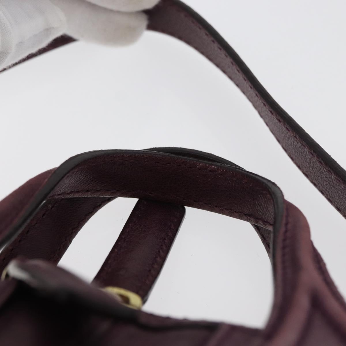 GIVENCHY Nightingale Hand Bag Leather 2way Purple Gold Auth BA12411A