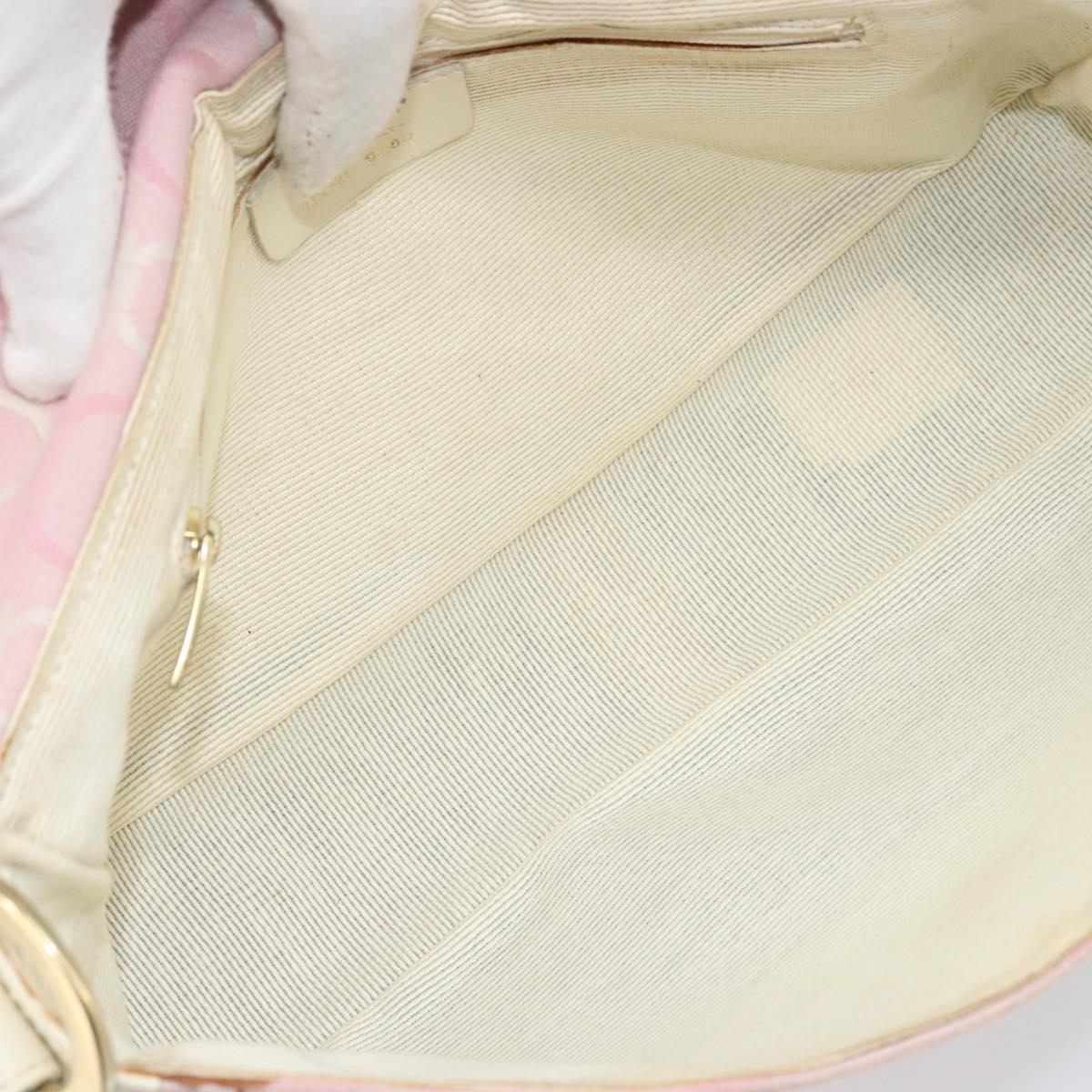 Salvatore Ferragamo Gancini Shoulder Bag Canvas Pink Gold Auth BA12412