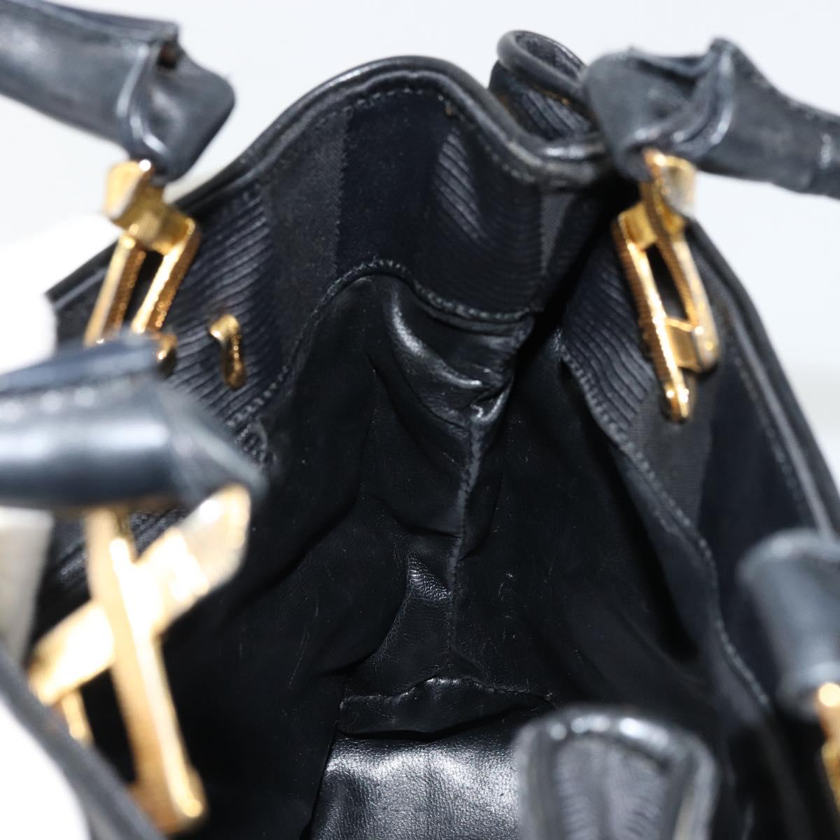Salvatore Ferragamo Hand Bag Nylon Black Gold Auth BA12422