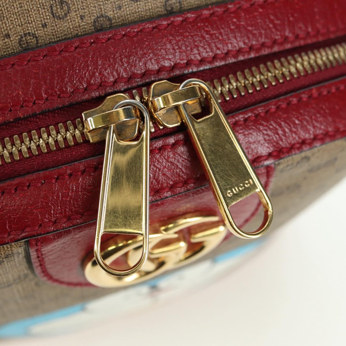 GUCCI Micro GG Supreme Doraemon Backpack PVC Beige Gold 647816 Auth BA12426M