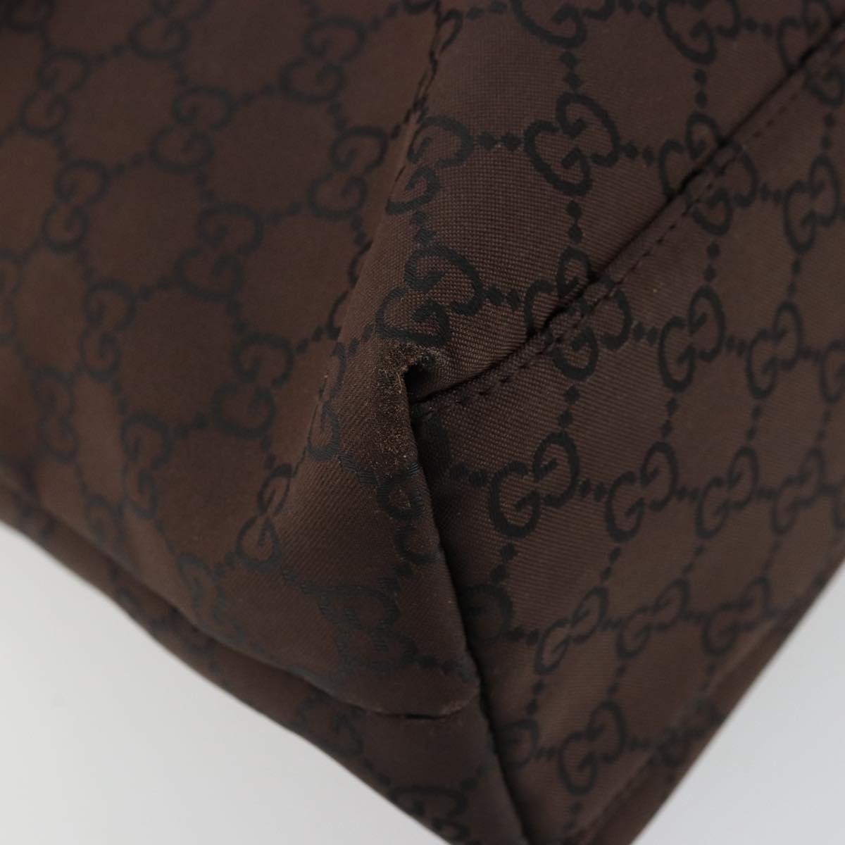 GUCCI GG Canvas Shoulder Bag Nylon Outlet Brown Gold 272351 Auth BA12428