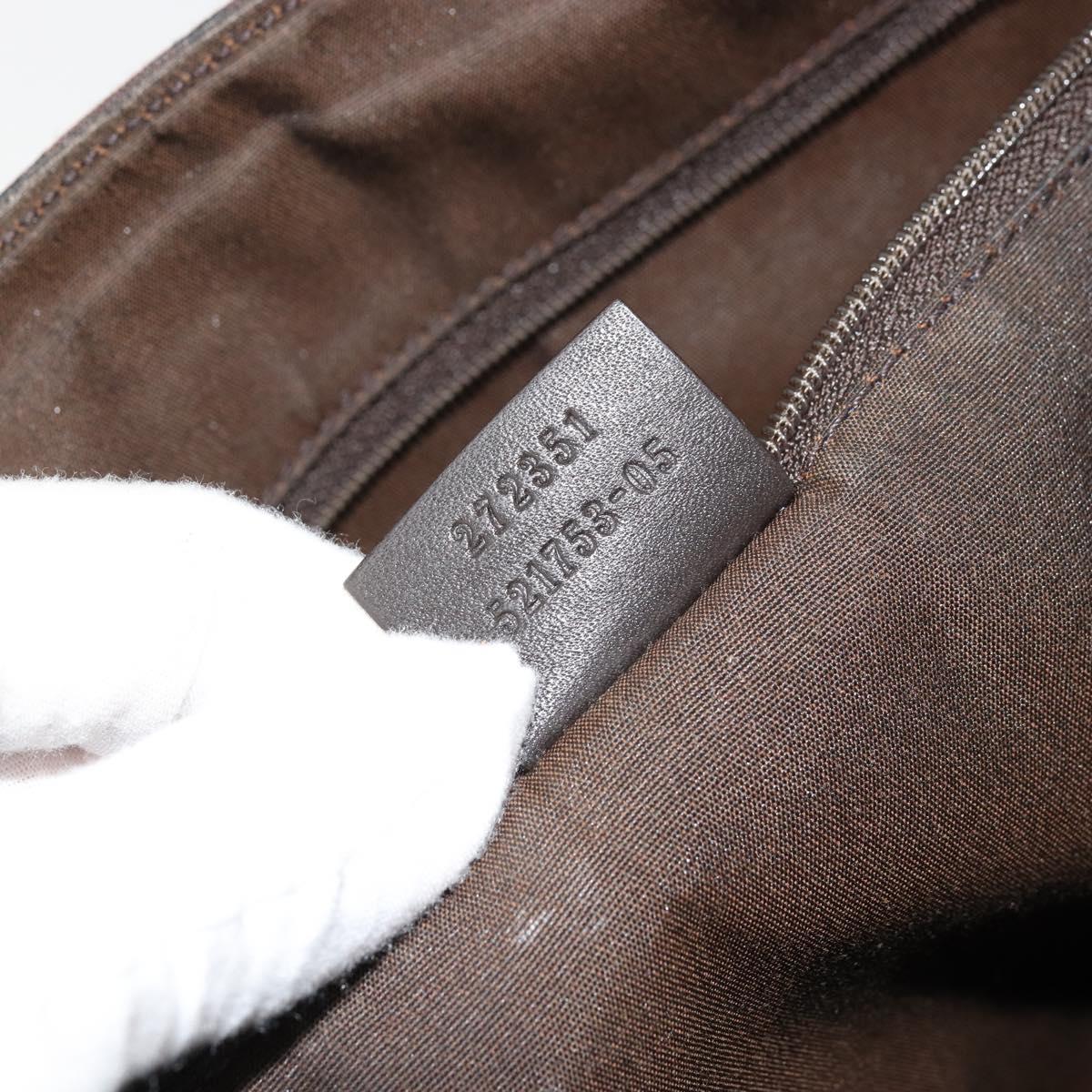 GUCCI GG Canvas Shoulder Bag Nylon Outlet Brown Gold 272351 Auth BA12428