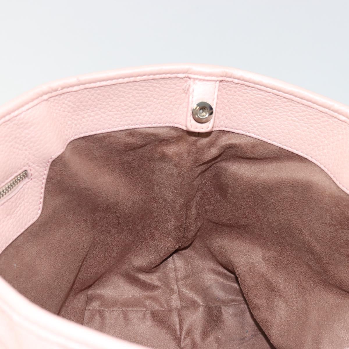 Jimmy Choo Tote Bag Leather Pink Silver Auth BA12429A