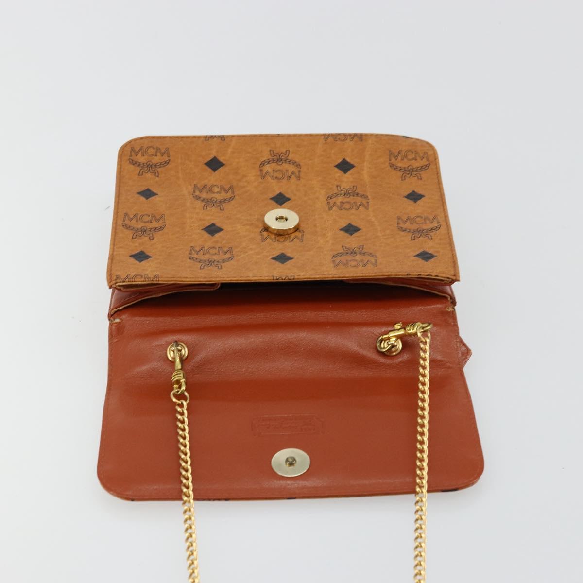 MCM Vicetos Logogram Hand Bag PVC Leather 2way Brown Gold Auth BA12433A
