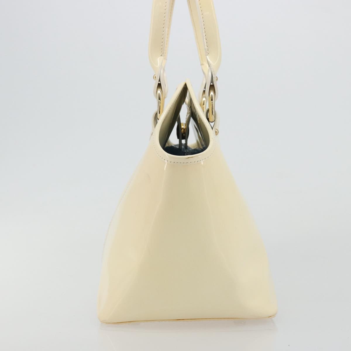 FENDI Hand Bag Patent leather Ivory Gold Auth BA12442A