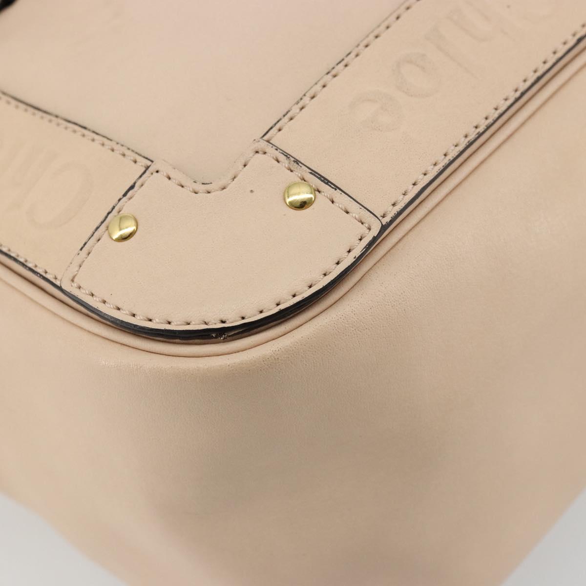 Chloe Shoulder Bag Leather Pink Gold Auth BA12443A