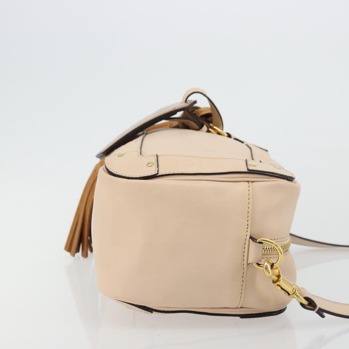 Chloe Shoulder Bag Leather Pink Gold Auth BA12443A